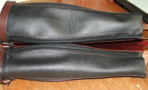 New leather inserts in gaiters and half chaps to make them wider